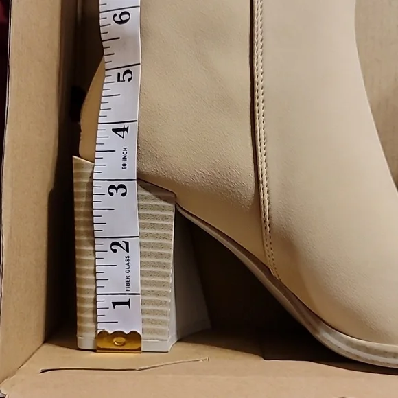 NIB  BACK ZIP BOOTIES SLIP ON CHUNKY HEEL POINTED CASUAL BOHO 6.5 3.25 HE… - Picture 11 of 12